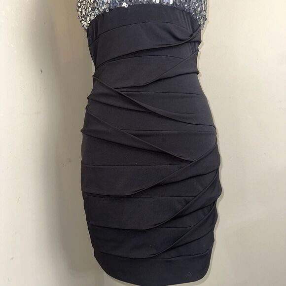 NWT RUBY ROX Y2k Mermaid Bandage Mini Dress Strapless Sequined Top Size Medium - Picture 3 of 8